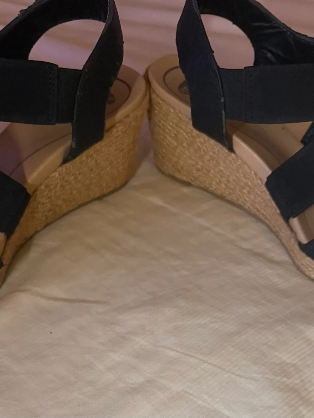 Dr. Scholl's Black Strappy Wedge Sandals with Cushioned Footbed